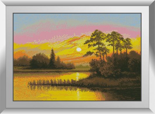 Захід сонця над озером. Набір алмазний живопис. Dream Art (31155D) - Вишивка хрестиком і бісером - Овечка Рукодільниця