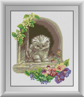 Котенок в окне. Набор алмазной живописи. Dream Art (30967D) - Вышивка крестиком и бисером - Овца Рукодельница