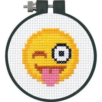 Висунутий язик Emoji Набір для вишивання хрестом DIMENSIONS 72-75070 - Вишивка хрестиком і бісером - Овечка Рукодільниця