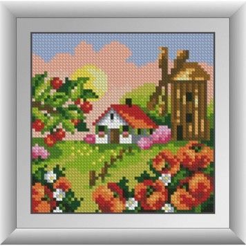 Набір для малювання каменями алмазний живопис Dream Art Млин з маками (квадратні, повний) 30676D - Вишивка хрестиком і бісером - Овечка Рукодільниця