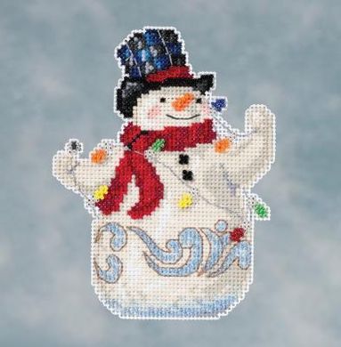 Snowman with Lights/Снеговик с гирляндой. Набор для вышивания. Mill Hill (JS201611) - Вышивка крестиком и бисером - Овца Рукодельница