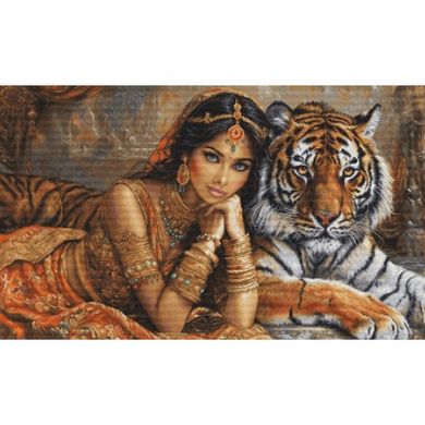 Індійська принцеса і королівський тигр Набір для вишивання хрестиком Luca-S BU5060 - Вишивка хрестиком і бісером - Овечка Рукодільниця