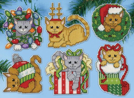 Рождественские котята. Набор для вышивания крестом. Design Works (dw5917) - Вышивка крестиком и бисером - Овца Рукодельница