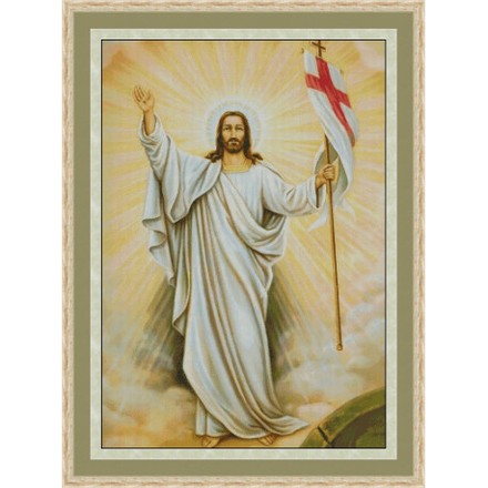Воскресение Иисуса Христа Электронная схема для вышивания крестиком Р-0015