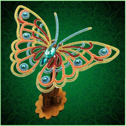 Набор для вышивки бисером бабочки на прозрачной основе Вдохновение 3d Ажурная бабочка BGP-081 - Вышивка крестиком и бисером - Овца Рукодельница