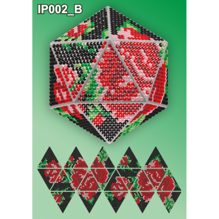 Розы на черном 3d Новогодний шар Набор для выкладки пластиковыми алмазиками Вдохновение IP002_B - Вышивка крестиком и бисером - Овца Рукодельница