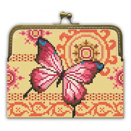 Розовая бабочка Сумочка для вышивки бисером Повитруля FB8-05 - Вишивка хрестиком і бісером - Овечка Рукодільниця