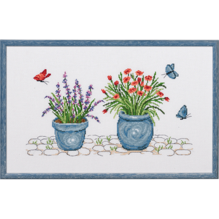 Набір для вишивання "Лаванда і гвоздика (Lavender & carnation)" PERMIN - Вишивка хрестиком і бісером - Овечка Рукодільниця