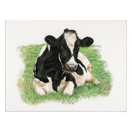 Набір для вишивання хрестиком Cow (front) Linen Thea Gouverneur 451 - Вишивка хрестиком і бісером - Овечка Рукодільниця