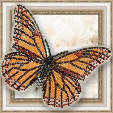 Набор для вышивки бисером бабочки на прозрачной основе Вдохновение Данаида Монарх BGP-001 - Вишивка хрестиком і бісером - Овечка Рукодільниця