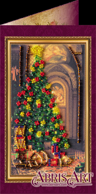 Веселого Різдва-1. Вітальна листівка для вишивання бісером. Абріс Арт (AO-036) - Вишивка хрестиком і бісером - Овечка Рукодільниця