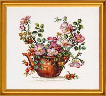 Набір для вишивання Eva Rosenstand Teapot with roses 12-278 - Вишивка хрестиком і бісером - Овечка Рукодільниця