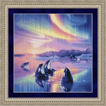 Morning Song- Orca Whales Kustom Krafts. Набор для вышивания крестом. KUSTOM KRAFTS (99817) - Вышивка крестиком и бисером - Овца Рукодельница