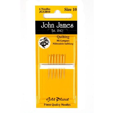 Gold Plated Quilting №12 (6шт). Набор квилтинговых игл. John James (Англия) (JG12012) - Вышивка крестиком и бисером - Овца Рукодельница