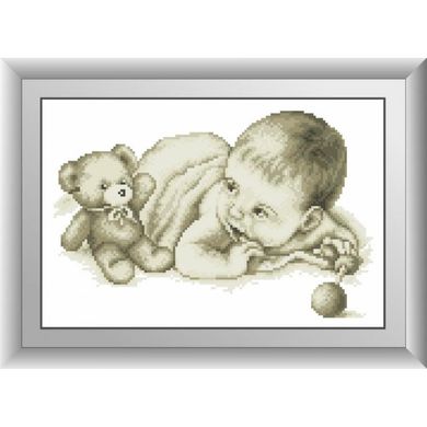 Малюк з ведмедиком. Dream Art (30573D) - Вишивка хрестиком і бісером - Овечка Рукодільниця