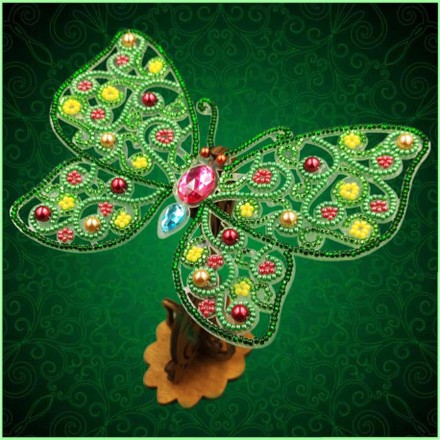 Набор для вышивки бисером бабочки на прозрачной основе Вдохновение 3d Ажурная бабочка BGP-087 - Вишивка хрестиком і бісером - Овечка Рукодільниця