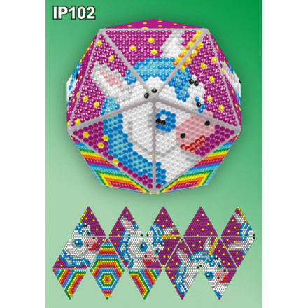 Единорожок 3d Новогодний шар Набор для выкладки пластиковыми алмазиками Вдохновение IP102 - Вишивка хрестиком і бісером - Овечка Рукодільниця