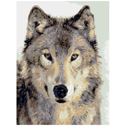 Серый волк Ткань для вышивания с нанесённым рисунком Orchidea O-2416 - Вишивка хрестиком і бісером - Овечка Рукодільниця