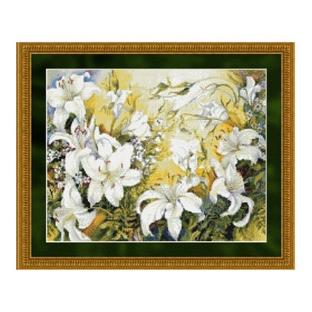Набор для вышивания Kustom Krafts 99617 Белые лилии - Вишивка хрестиком і бісером - Овечка Рукодільниця