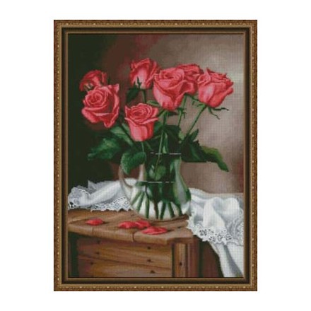 Розы в кувшине Набор для вышивания крестиком Фантазия 300/24 - Вышивка крестиком и бисером - Овца Рукодельница