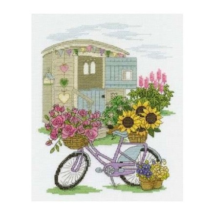 Велосипед з квітами Набір для вишивання хрестиком DMC BK1549 - Вишивка хрестиком і бісером - Овечка Рукодільниця
