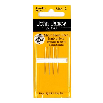 Ball Point Bead Embroidery №10 (6шт). Набор коротких бисерных игл с закругленным кончиком. John James (Англия) (JJ10710B) - Вышивка крестиком и бисером - Овца Рукодельница