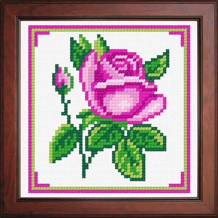 Розовая роза любви Ткань для вышивания с нанесённым рисунком Orchidea O-1239 - Вишивка хрестиком і бісером - Овечка Рукодільниця