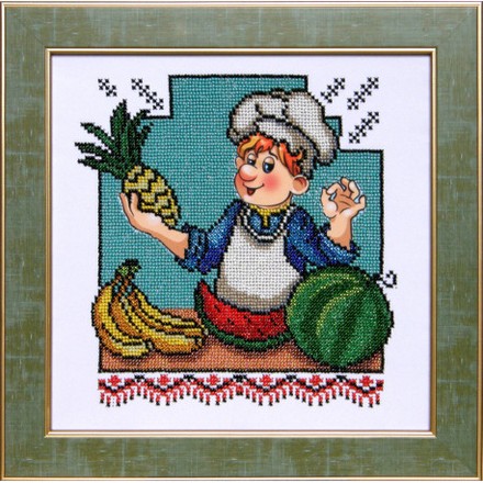 Весела кухня Канва з нанесеним малюнком для вишивання бісером Солес ВК-05-СХ - Вишивка хрестиком і бісером - Овечка Рукодільниця