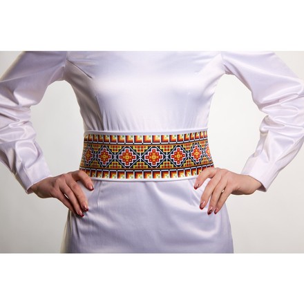 Заготовка женского пояса для вышивки бисером Барвиста Вышиванка Прикарпатье ПС028кБнннн