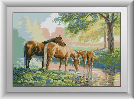 Лошади на реке. Набор алмазной живописи. Dream Art (31046D) - Вышивка крестиком и бисером - Овца Рукодельница