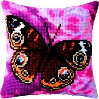 Набір для вишивки подушки РТ-168 Павлиний очей - Вишивка хрестиком і бісером - Овечка Рукодільниця