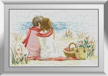 Набір для малювання каменями алмазний живопис Dream Art Побачення на березі (квадратні, повна) 31392D - Вишивка хрестиком і бісером - Овечка Рукодільниця