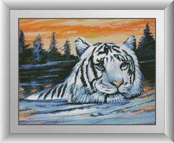 Набір для малювання каменями алмазний живопис Dream Art Тигр на заході сонця (квадратні, повна) 30999D - Вишивка хрестиком і бісером - Овечка Рукодільниця