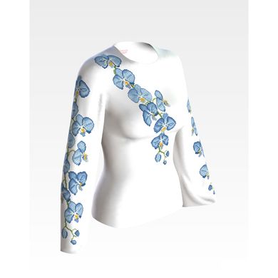 Заготовка женской вышиванки Голубые орхидеи для вышивки бисером БЖ085кБнннн