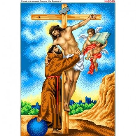 Святий Франциск Схема для вишивки бісером Biser-Art B649ба - Вышивка крестиком и бисером - Овца Рукодельница