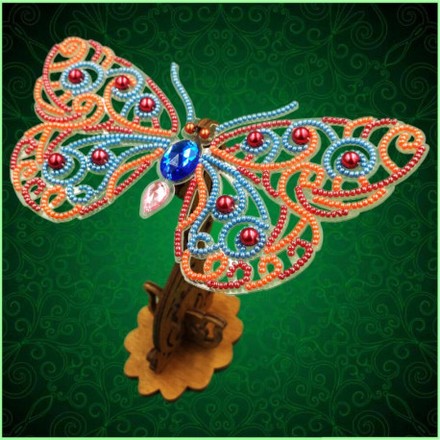 Набор для вышивки бисером бабочки на прозрачной основе Вдохновение 3d Ажурная бабочка BGP-088 - Вишивка хрестиком і бісером - Овечка Рукодільниця