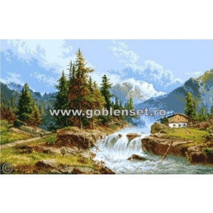 Набор для вышивания гобелен Goblenset G995 Альпийский водопад - Вышивка крестиком и бисером - Овца Рукодельница