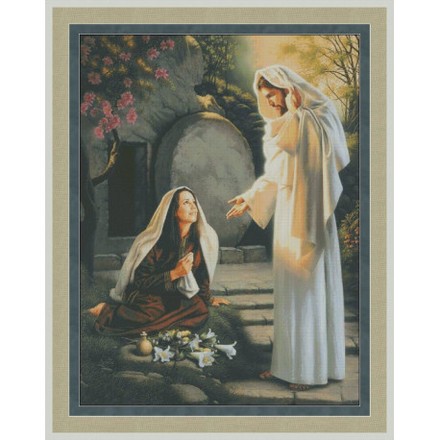 Иисус и Мария Магдалина Электронная схема для вышивания крестиком Р-0022