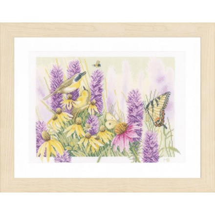 Набор для вышивания Lanarte Butterfly Bush and Echinacea Бабочка и эхинацея PN-0147541 - Вышивка крестиком и бисером - Овца Рукодельница