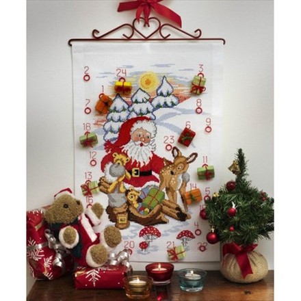 Набор для вышивания Anchor 00503 Santa Deer & Bears Advent Calendar / Календарь Санты - Вышивка крестиком и бисером - Овца Рукодельница