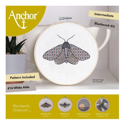 Набір для вишивання хрестиком Блекворк: Метелик (Blackwork: Moth) ANCHOR ABW0002 - Вишивка хрестиком і бісером - Овечка Рукодільниця