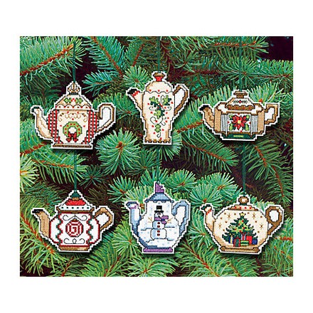 Набор для вышивания Janlynn 021-1486 Christmas Teapot Ornaments - Вышивка крестиком и бисером - Овца Рукодельница