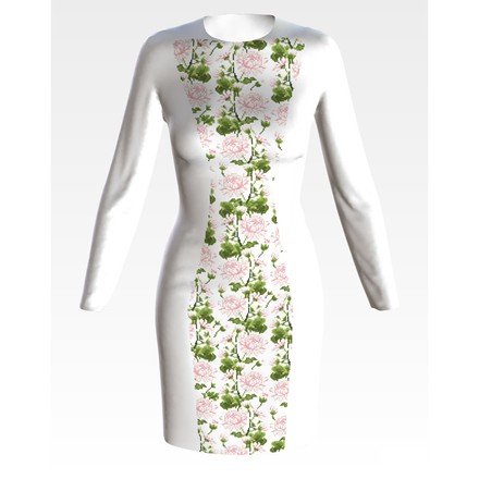 Заготовка жіночого плаття Ніжні хризантеми для вишивки бісером ПЛ186кБнннн