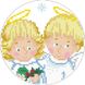 Набір для вишивки бісером Барвиста Вишиванка Пошита новорічна іграшка Щасливі ангелики (серія: Ангелики) 14х14 ТР215аБ1414k