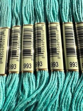 Муліне для вишивання AIRO №993 колір Aquamarine, Very Light/Дуже світлий аквамариновий 8м