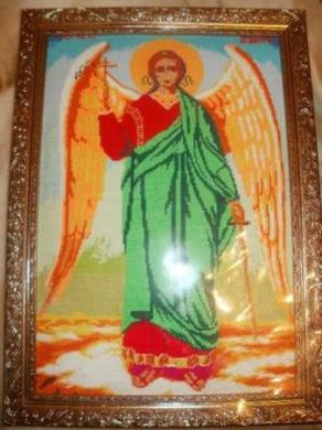 Икона Ангел Хранитель - Вышивка крестиком и бисером - Овца Рукодельница