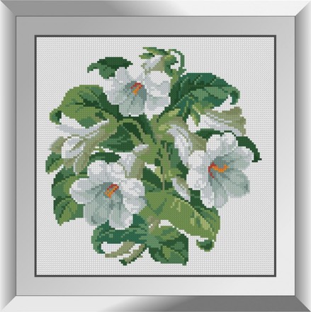 Белые цветы. Набор алмазной живописи. Dream Art (31158D) - Вышивка крестиком и бисером - Овца Рукодельница