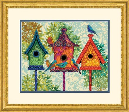 Красочные домики для птиц. Набор для вышивания. Дименшенс Dimensions (71-20088) - Вышивка крестиком и бисером - Овца Рукодельница