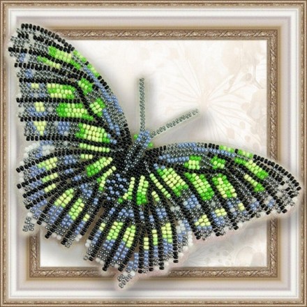 Набор для вышивки бисером бабочки на прозрачной основе Вдохновение Малахитовая BGP-013 - Вишивка хрестиком і бісером - Овечка Рукодільниця