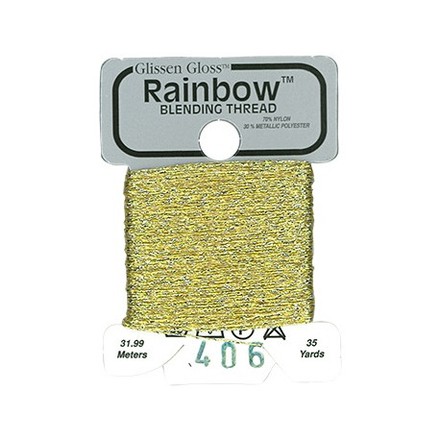 Rainbow Blending Thread 406 Gold Металлизированное мулине Glissen Gloss RBT406 - Вишивка хрестиком і бісером - Овечка Рукодільниця